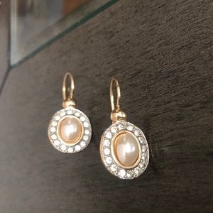 Diamond Pearl Earrings
